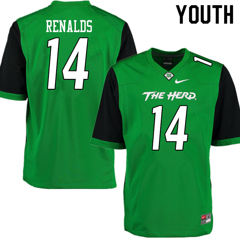 Youth #14 Naquan Renalds Marshall Thundering Herd College Football Jerseys Sale-Gren